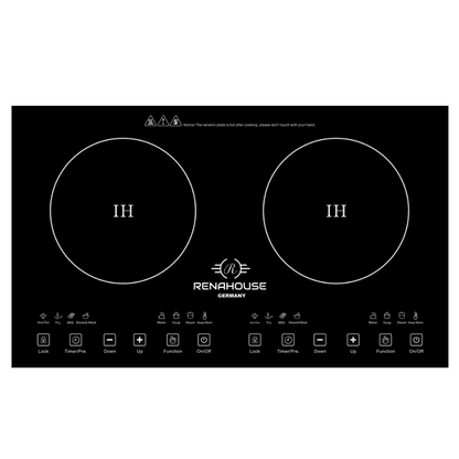 Estufa De Inducción 2000w Renahouse Germany 2 Puestos