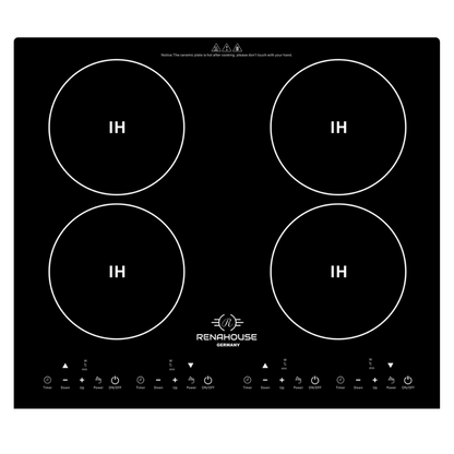 Estufa De Inducción 3600w Empotrable Juego De Ollas Renahous