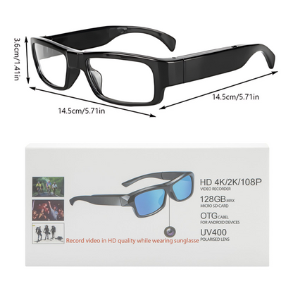 Camara Espía Gafas Espía 4k Full Hd Video Audio Fotos 128gb