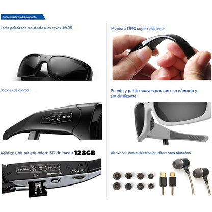 Camara Espía Gafas Espía 4k Video Audio Fotos Soporta 128gb