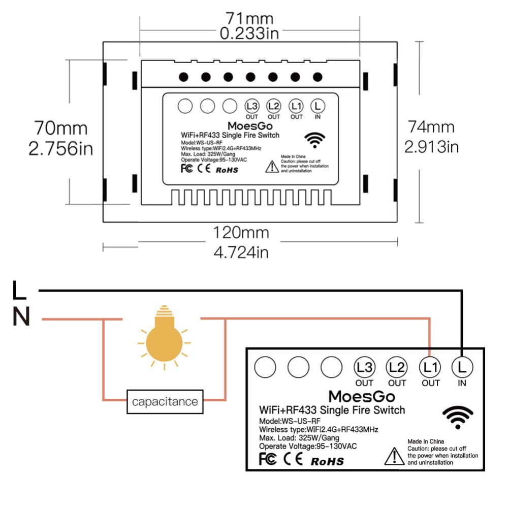 Interruptor Triple Wifi Inteligente Alexa Google Home Wifi