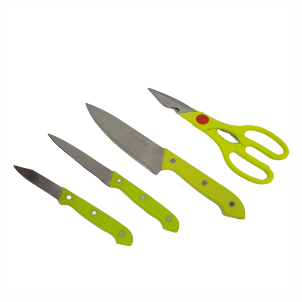 Juego De Cuchillos X5 Piezas Tijeras Tabla Picar Cocina
