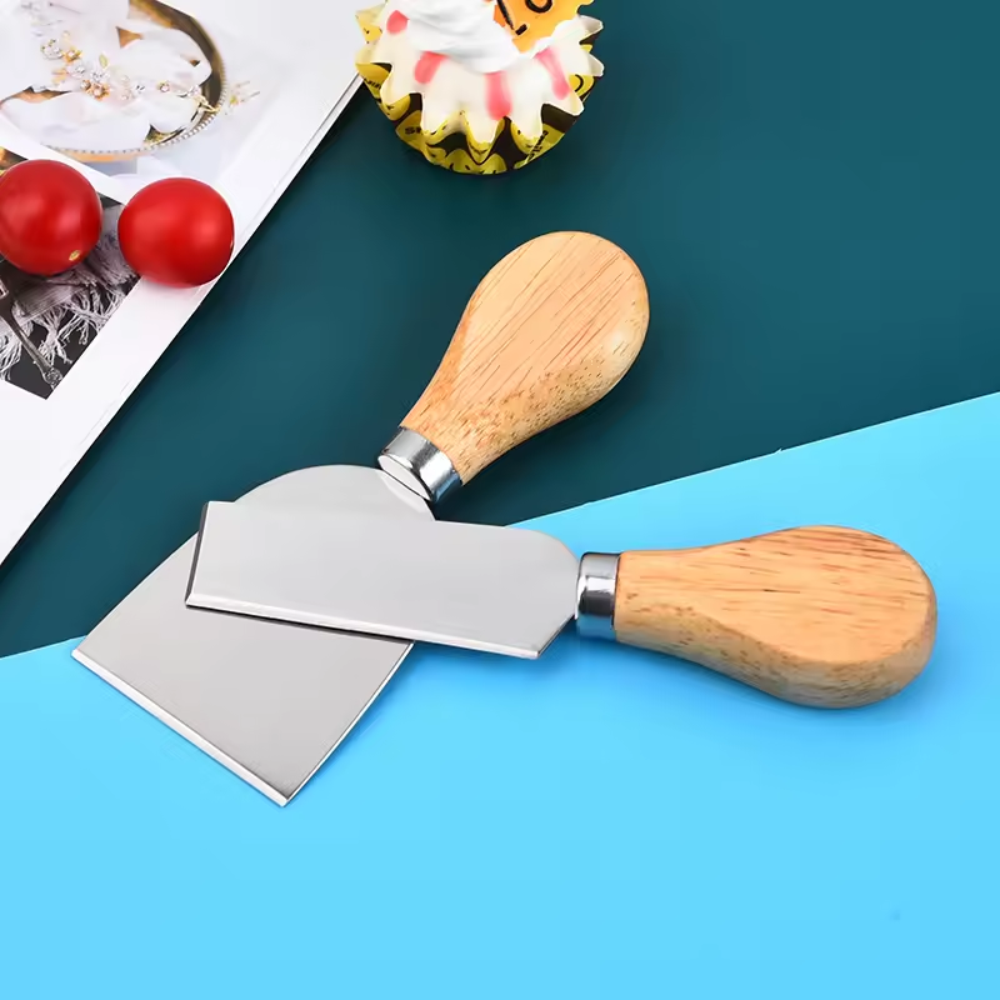 Juego De Cuchillos Para Quesos Set En Acero Mango De Madera