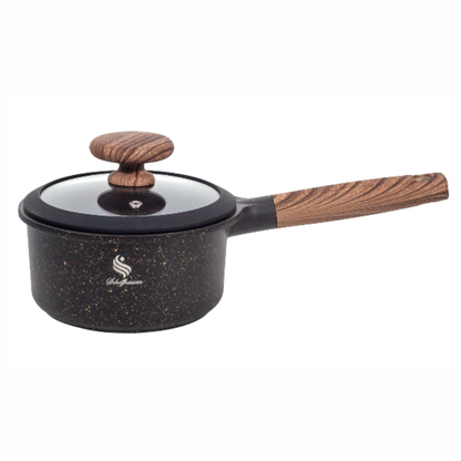 Batería Ollas En Granito 8 Piezas Schaffhausen Black Gold