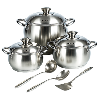 Bateria Cocina Juego Ollas Acero Quirurgico 3,6,9l Swisshome