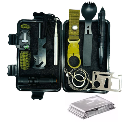 🏕️🛠️Kit De Supervivencia Sos Caja Herramientas Multiusos Camping🌲
