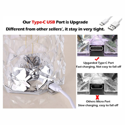 Lampara De Mesa Touch Tactil Control Remoto Rose Diamond