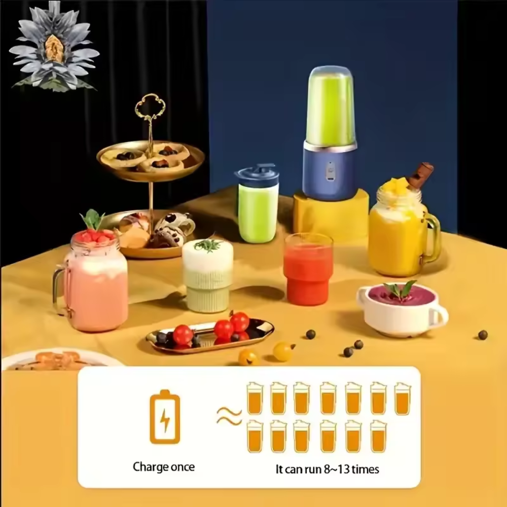 Licuadora Portátil Recargable Potente 20w 6 Cuchillas 310ml