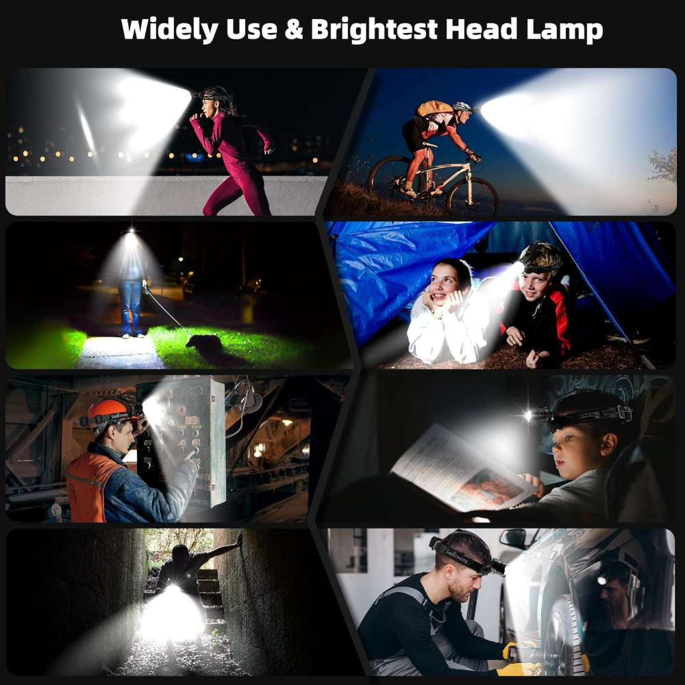 🔥Linterna Led Lampara De Cabeza Recargable 4 Modos De Luz🔥