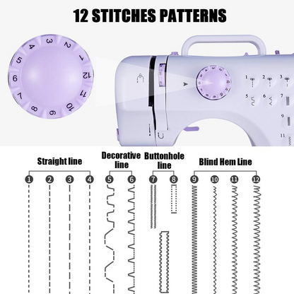 🧵Máquina De Coser Portátil Con Pedal Eléctrica 12 Puntos🧵