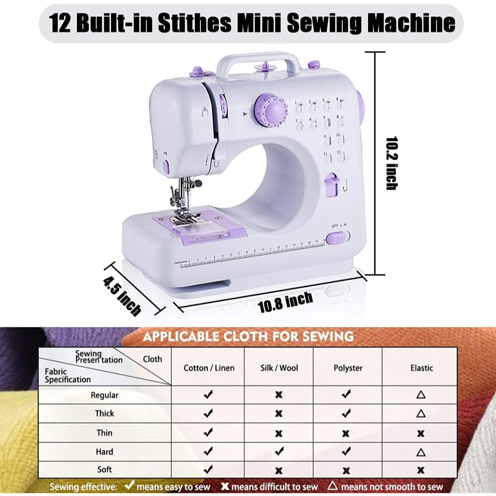 🧵Máquina De Coser Portátil Con Pedal Eléctrica 12 Puntos🧵