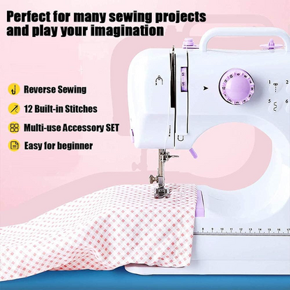 🧵Máquina De Coser Portátil Con Pedal Eléctrica 12 Puntos🧵