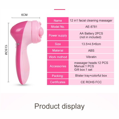 Masajeador Exfoliante Facial Multifunción 12 En 1