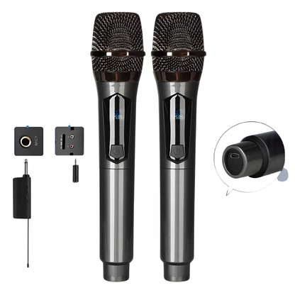 Microfono Inalambrico Doble Profesional Recargable Tipo C