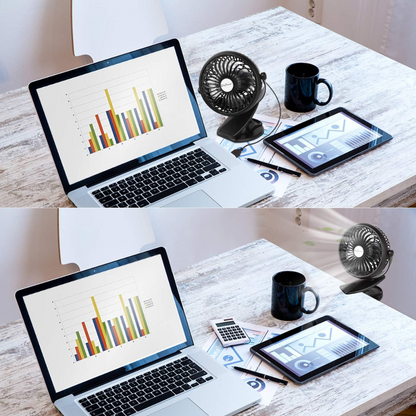 🌬️Mini Ventilador Abanico De Pinza Recargable Usb 3 Velocidad🧊✨