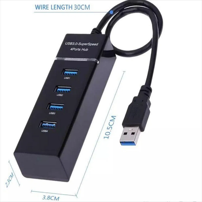 Multitoma Usb 4 Puertos 3.0 Cable De 30cm