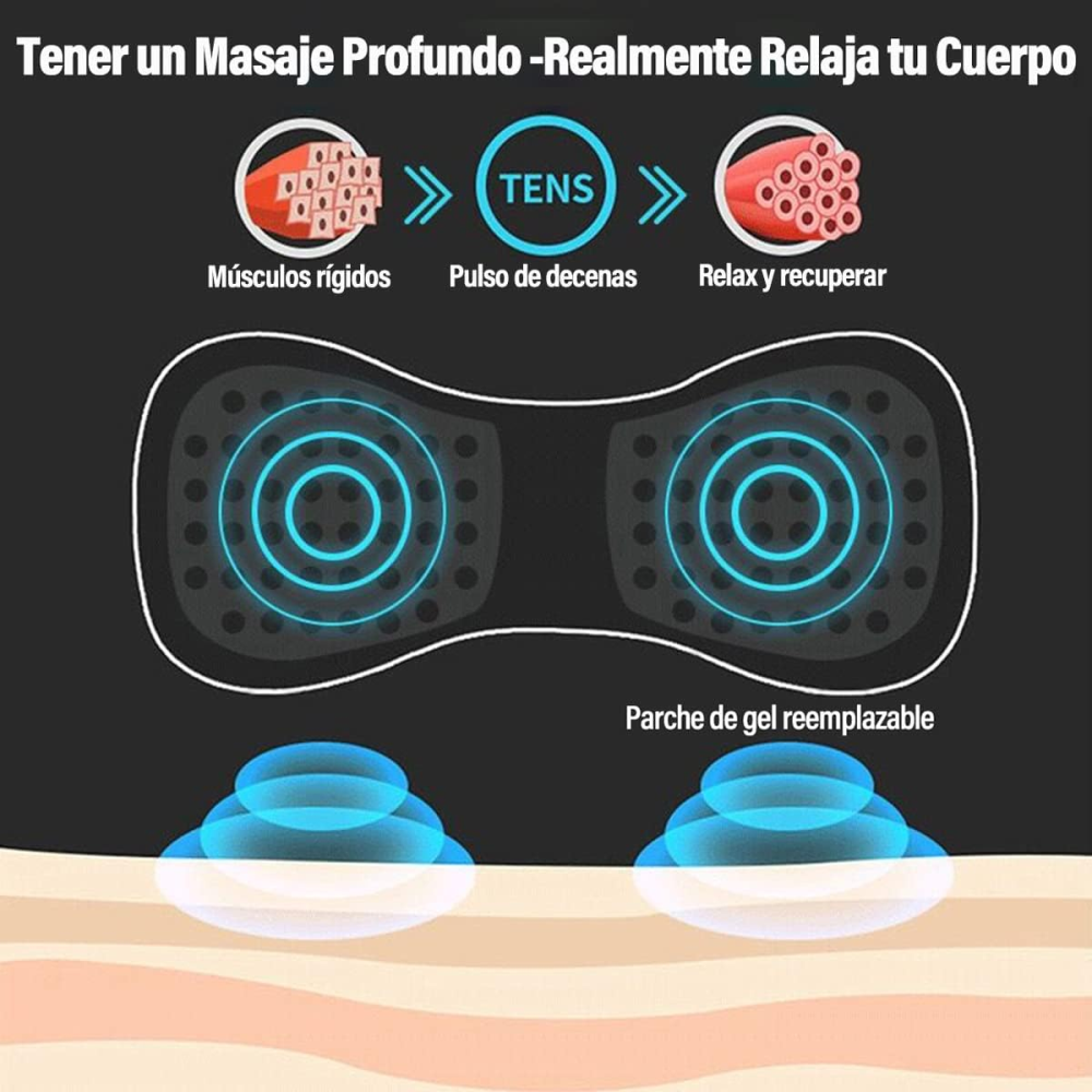 Masajeador Electrico Relajante Muscular Mariposa Electrodos