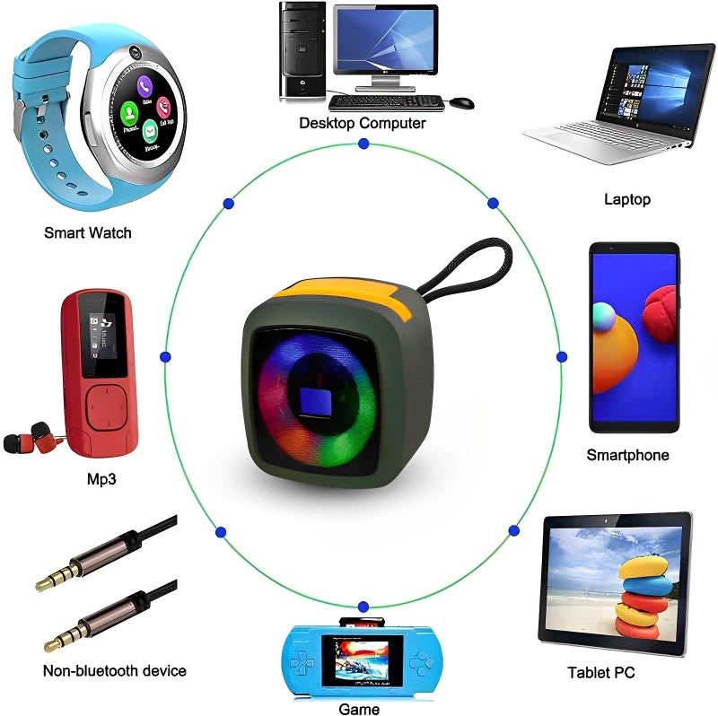 Mini Parlante Portátil Bluetooth Luz Led Porta Celular X911