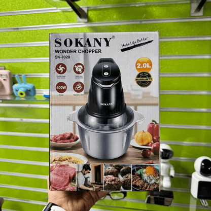Picatodo Electrico Sokany 400w 2 Litros Doble Cuchilla Acero