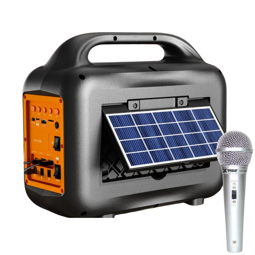 Parlante Bluetooth Solar Power Bank Micrófono Multifunción