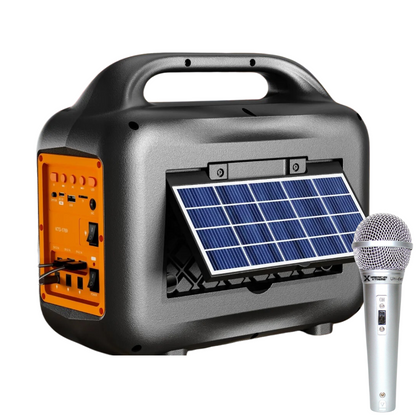 Parlante Bluetooth Solar Power Bank Micrófono Multifunción