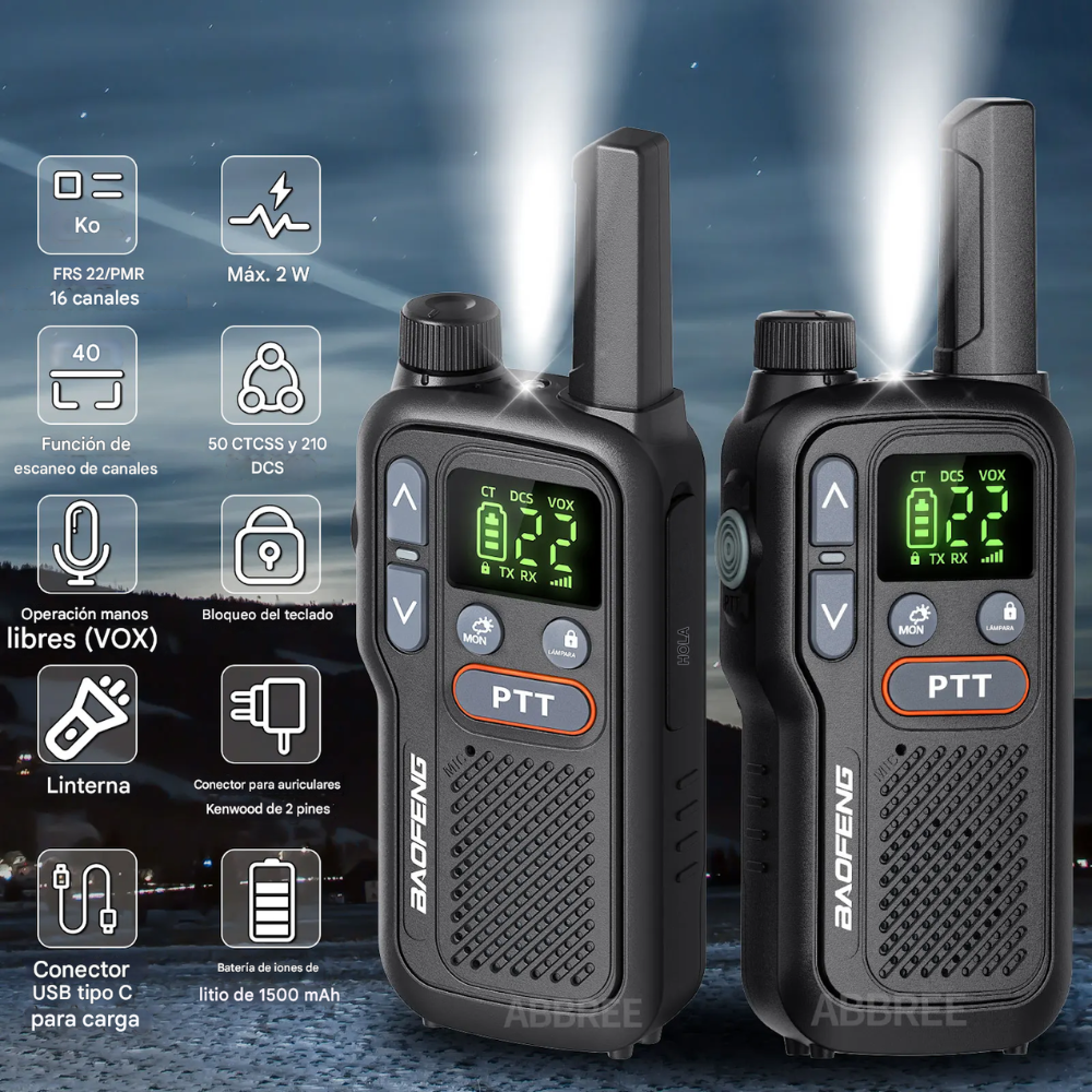 Radio Comunicacion Baoffeng Walkie Talkie Recargables Tipo C
