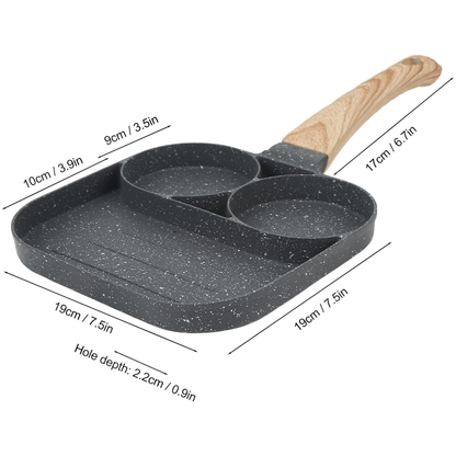 Sartén De 3 Puestos Para Huevos Arepas Antiadherente