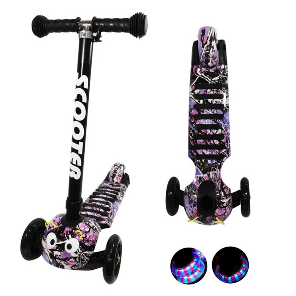 Scooter Para Niños Plegable Con Luces Led Diseño Gusano