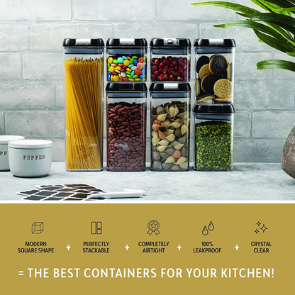 Organizador Frascos Herméticos Para Cocina X7 Recipientes