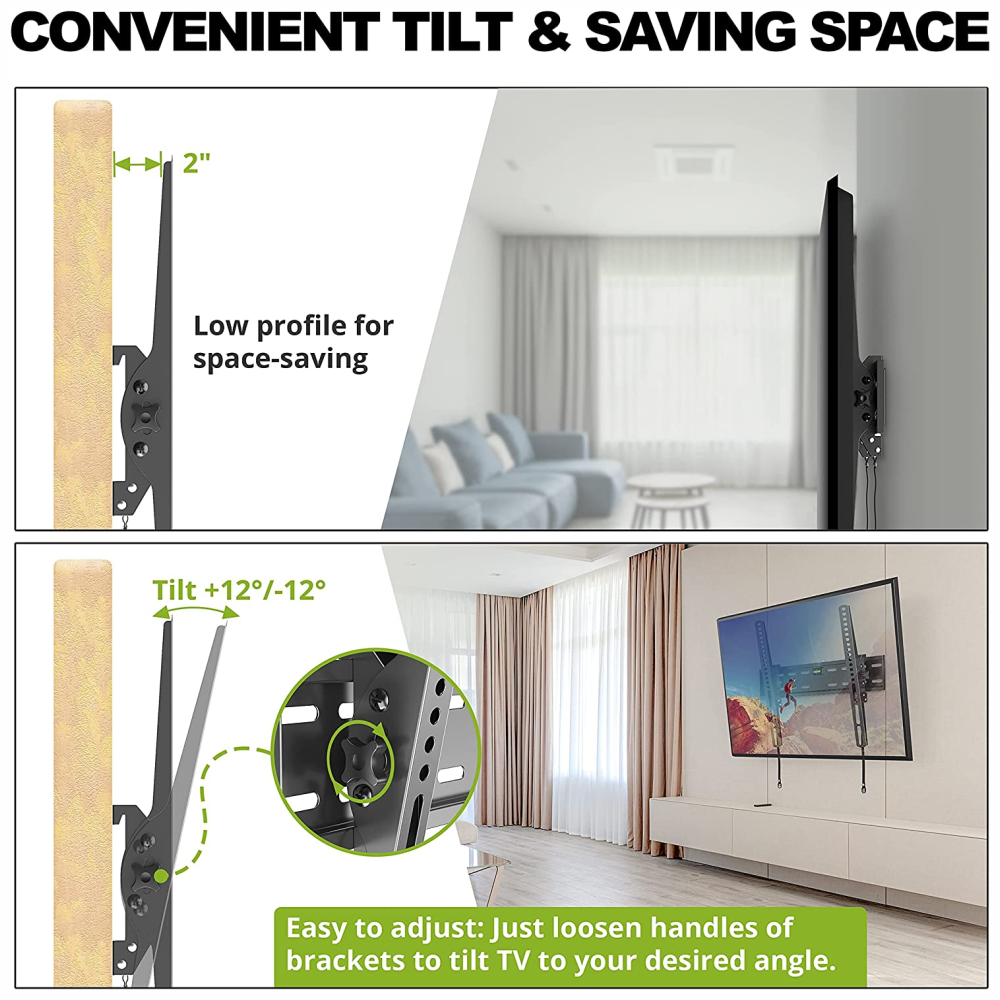 Soporte De Pared Fijo Con Inclinacion Para Tv 14 55 Pulgadas