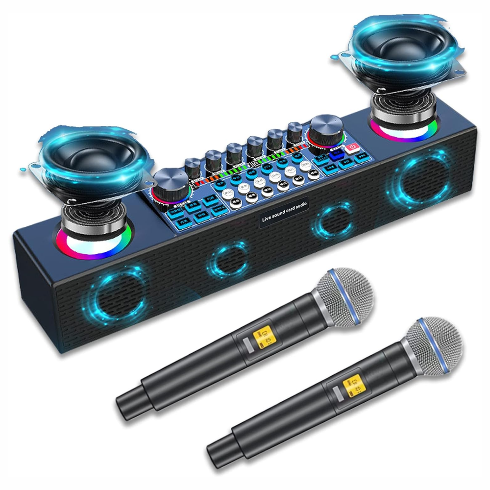 Altavoz Inalámbrico Karaoke Con Tarjeta De Sonido Microfono