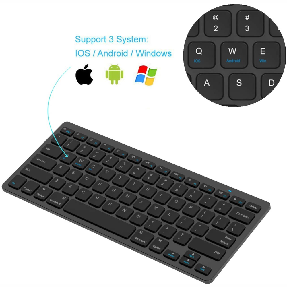 Teclado Bluetooth Wireless Keyboard Mac Pc Tablet Cel