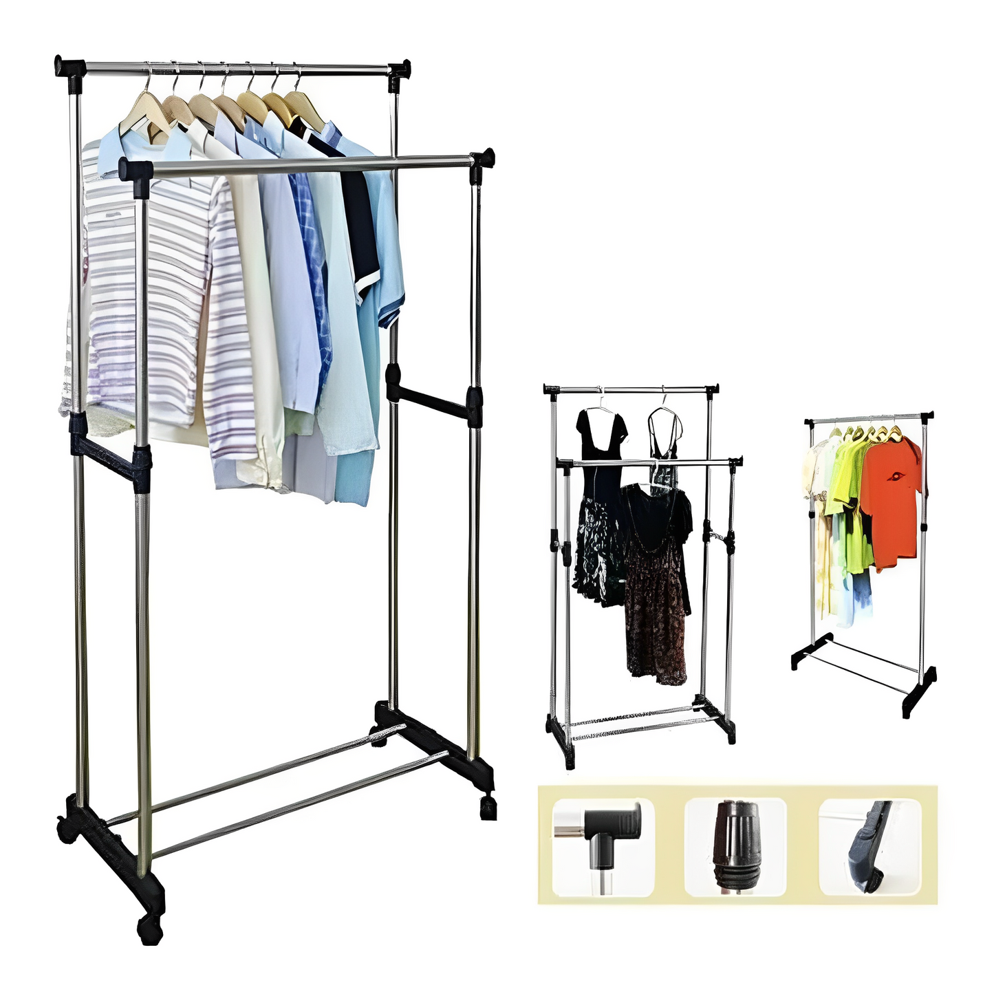 👕👗Tendedero De Ropa Plegable Multifuncional Portatil Con Rueda 🛒🚿