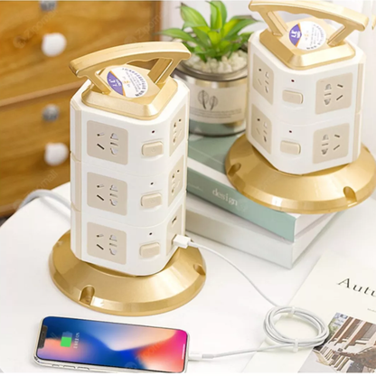 ⚡Torre Multi Toma Corriente 3 Niveles Usb X 12 Tomas 2500w💡
