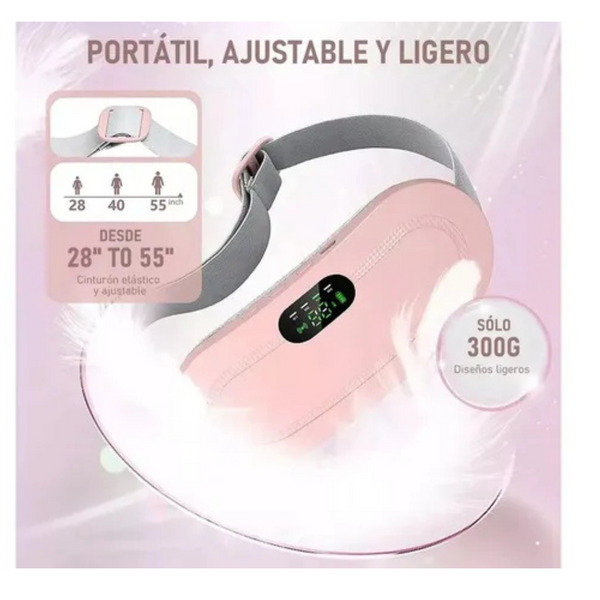 Cinturón térmico con masaje para alivio de cólicos y dolor abdominal