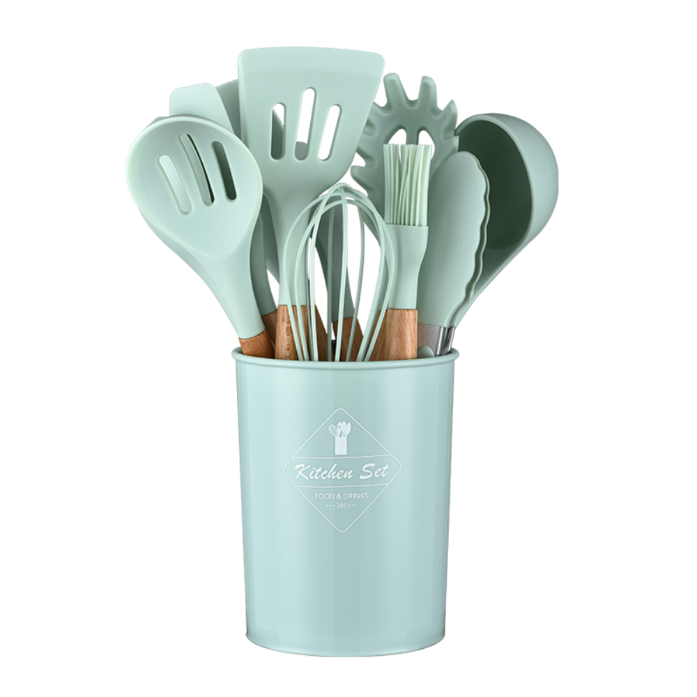 Set 12 Utensilios De Cocina Silicona Resistente Calor Juego