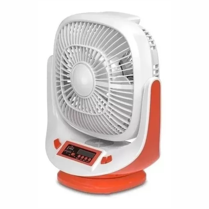 Ventilador Portátil Solar Con Radio Fm Lámpara Bombillo Led