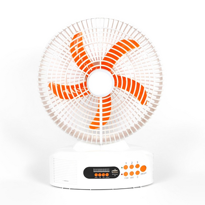 Ventilador Portátil Solar Radio Lámpara Led Convertidor 9v