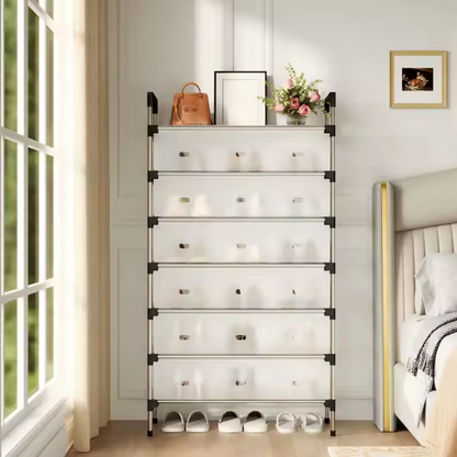 Organizador Zapatos 7 Niveles Antipolvo Fácil de Armar Hogar