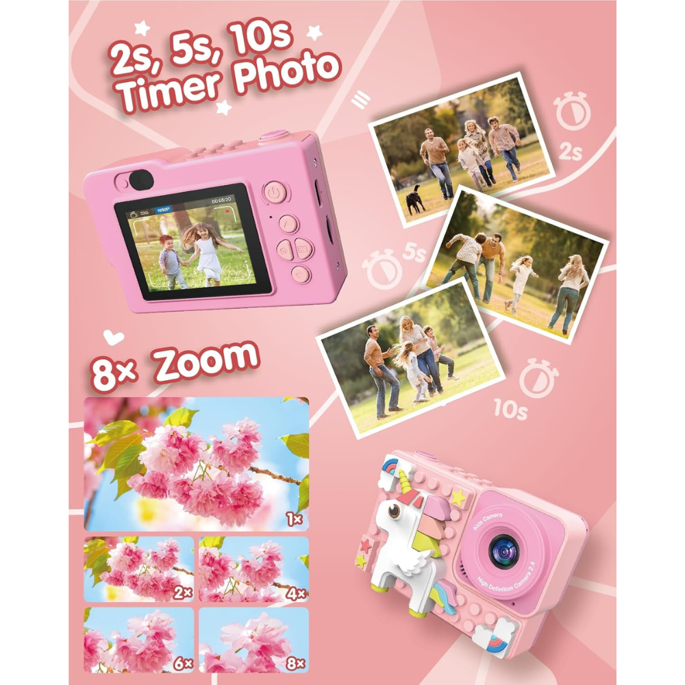 Camara Digital Niños Tipo Lego Figuras Armable 48px 1080p