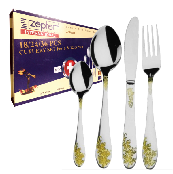 Juego De Cubiertos Acero Inoxidable 24pcs + Estuche