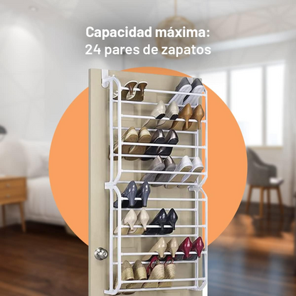 Zapatero 2 Niveles Colgante Para Puerta 24 Pares Resistente
